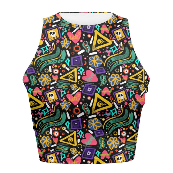 Full Printed Cropped Tank Top