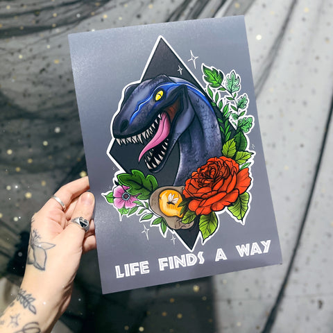 Life Finds A Way A4 Art Print