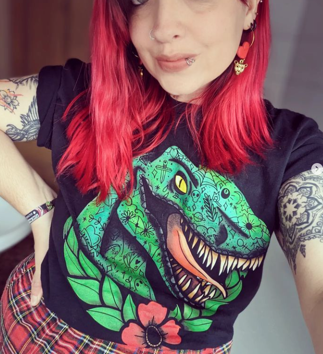 Green Tattooed Raptor Adults Tee