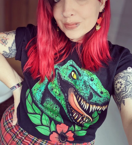Green Tattooed Raptor Adults Tee